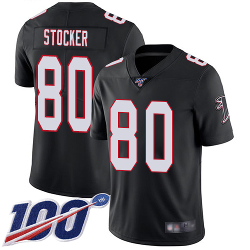 Atlanta Falcons Limited Black Men Luke Stocker Alternate Jersey NFL Football #80 100th Season Vapor Untouchable